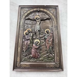 Veronese Design Crucifixion Wall Hanging Plaque, Vintage